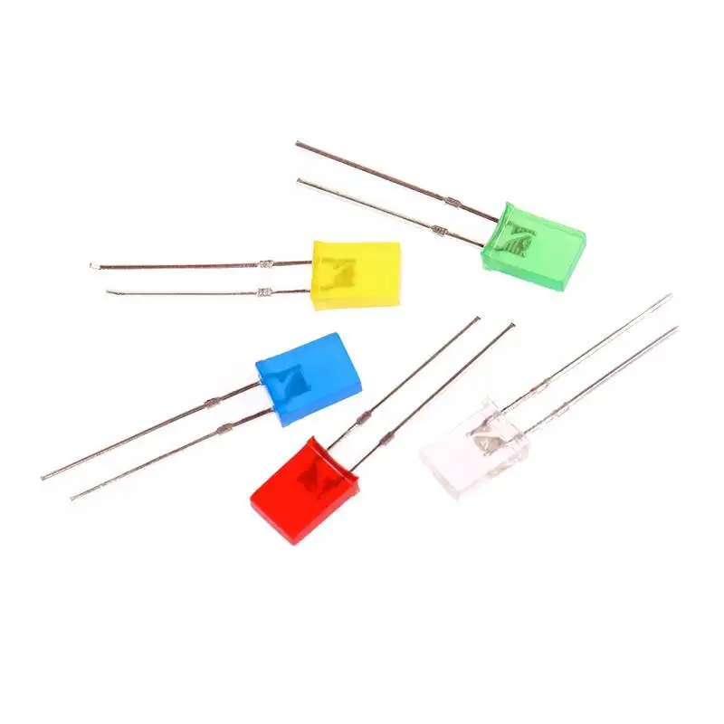 20 Stück Quadratische LED-Leuchtdiode 2*5*7mm Weiß Blau Rot Grün Gelb 2X5x7mm Röhre – Detail 2