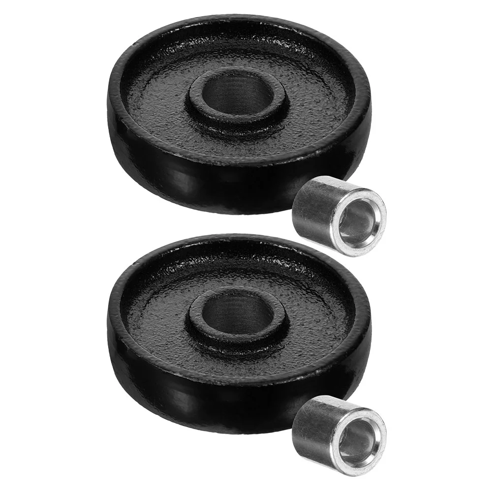 2 Pcs Jack Accessories Hydraulic Wheel Repair Parts Trailer Replacement Floor Heavy Duty Iron Pallet Wheels Horizontal