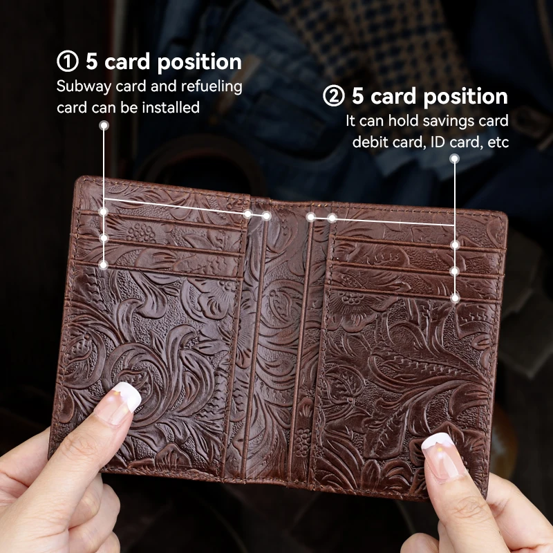Handmade Genuine Leather Card Pouch Casual Credit Card Holder Bag Driver License Slot Coin Purse Slim Cards Pocket Short Wallet
