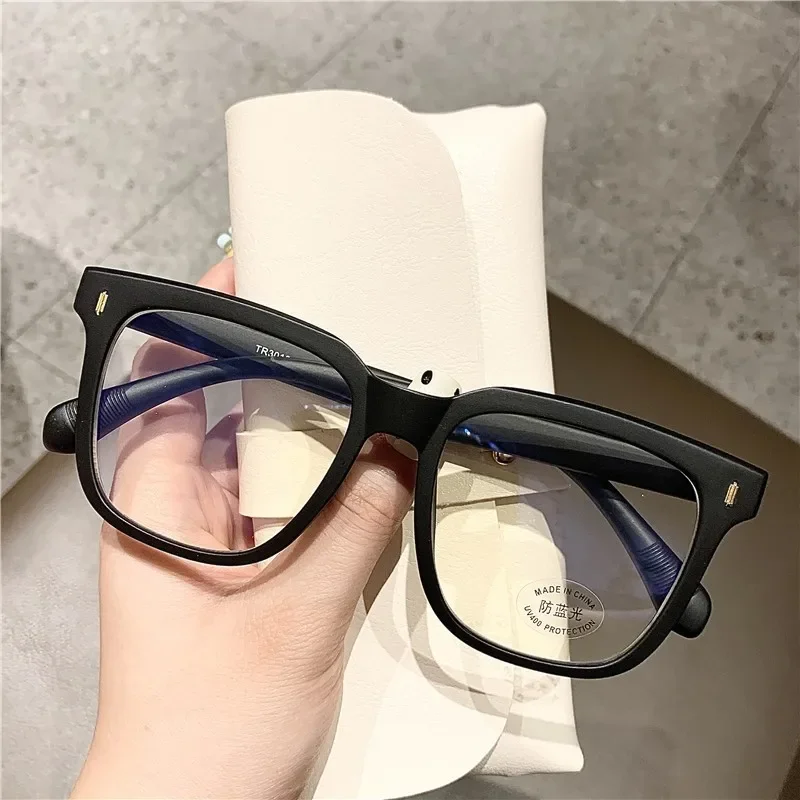 New Clear Lens Near Sight Myopia Glasses Large Sqaure Minus Diopter Eyewear Fashion Ultralight Trendy Eyeglasses for Men Women