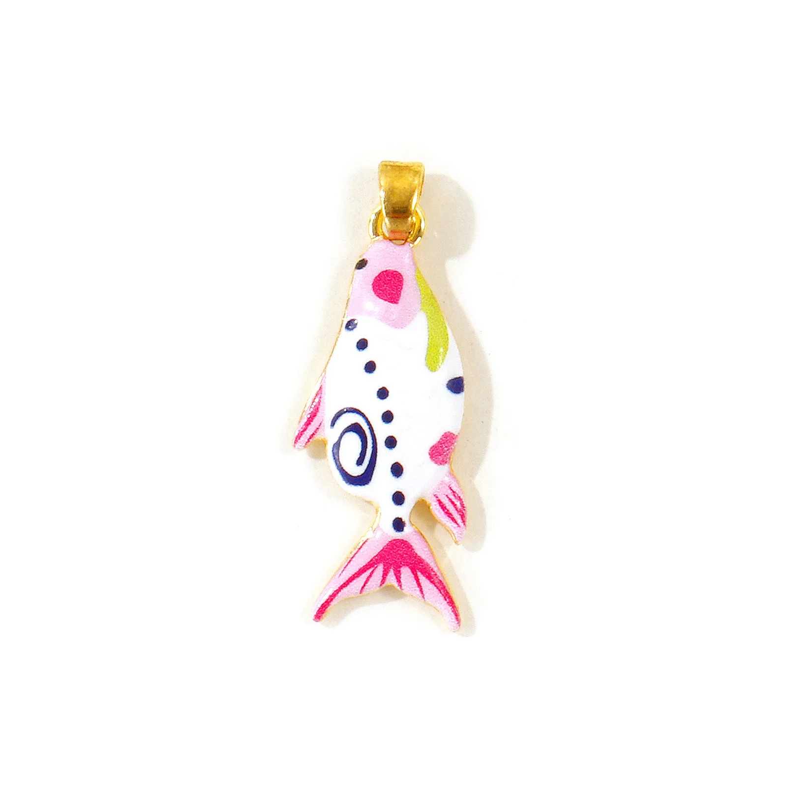 2 Stück Meerschmuck Fisch-Tier-Anhänger Beidseitig Bedruckt Mehrfarbige Emaille 18K Vergoldete Anhänger DIY Halskette Großhandel – Detail 4