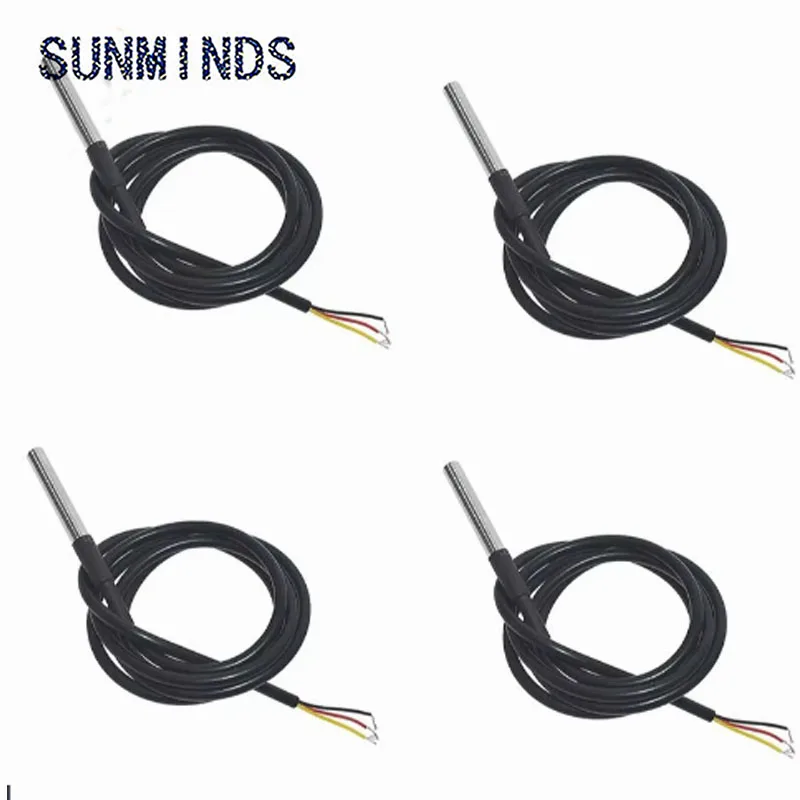 2 Pcs DS18b20 Sensor Temperatura 1M 2M 3M DS1820 Pacote De Aço Inoxidável Impermeável 18B20 0.37CM 1M 2M 3M