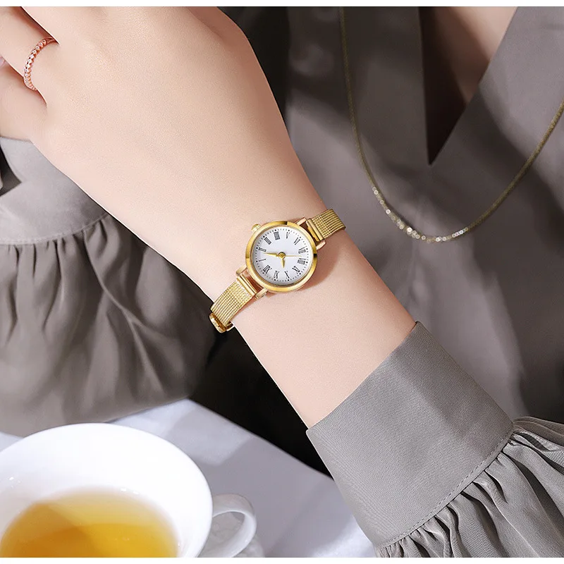 Trendy Women's Watches Fashionable Thin Strap Leather Quartz Wristwatches For Student Daily Wear Decorative Female Fashion Watch