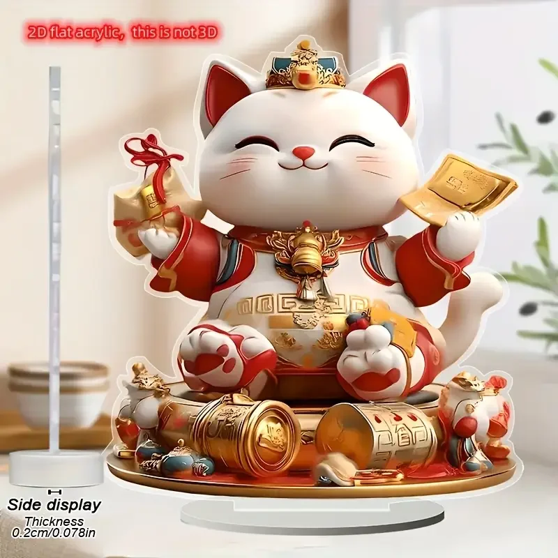 1PCS Lucky Cat Art Desktop Decora Crafts Statues Multi Functional Home Decora Office Decora Unique Bedroom Decora FestivalDecora