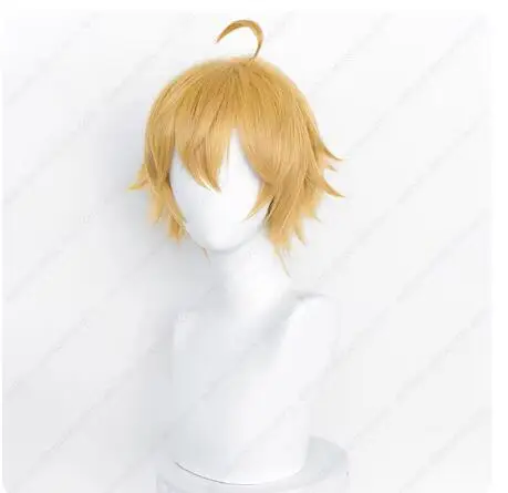 Thoma Wig Cosplay 56cm, Wig sintetis Linen panjang rambut emas tahan panas