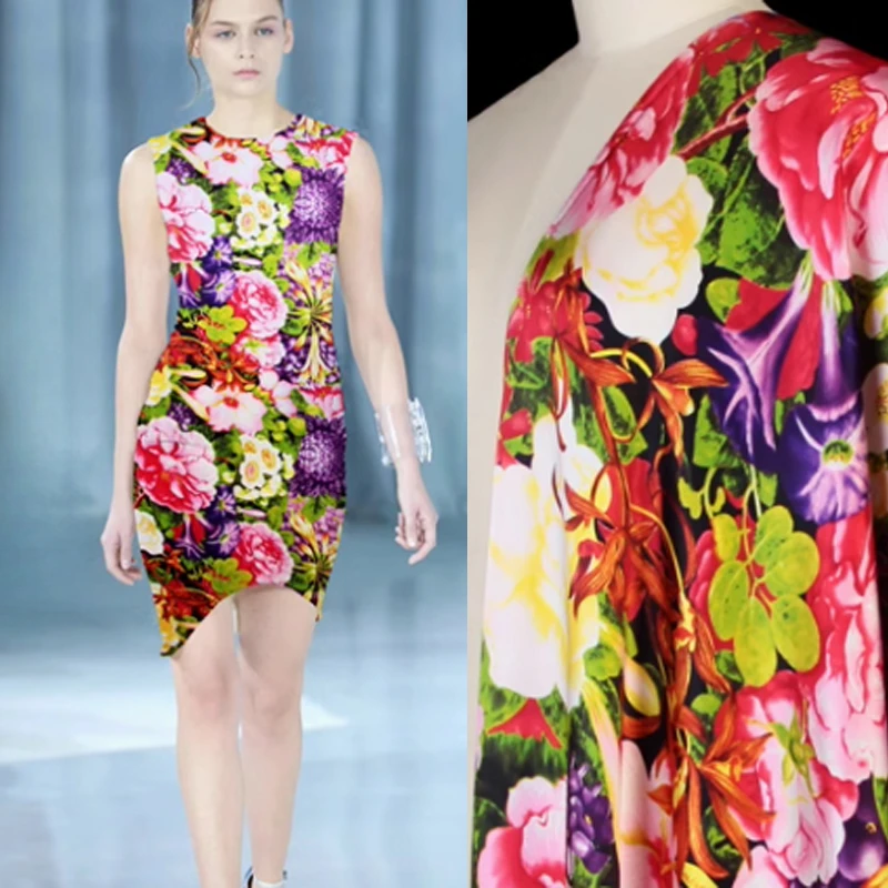 

114 см, ширина 16,5 мм, модный цветочный принт, шелковый креп, однотонная ткань, летнее платье, рубашка, одежда, материал для шитья своими руками, R1699