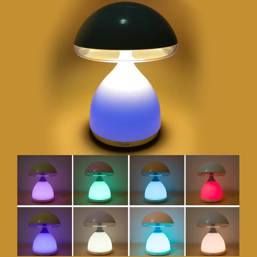 

Colorful Mushroom LED Night Light USB Rechargeable Touch Dimmable Atmosphere Table Lamp Bedroom Desktop Decoration Bedside Lamps