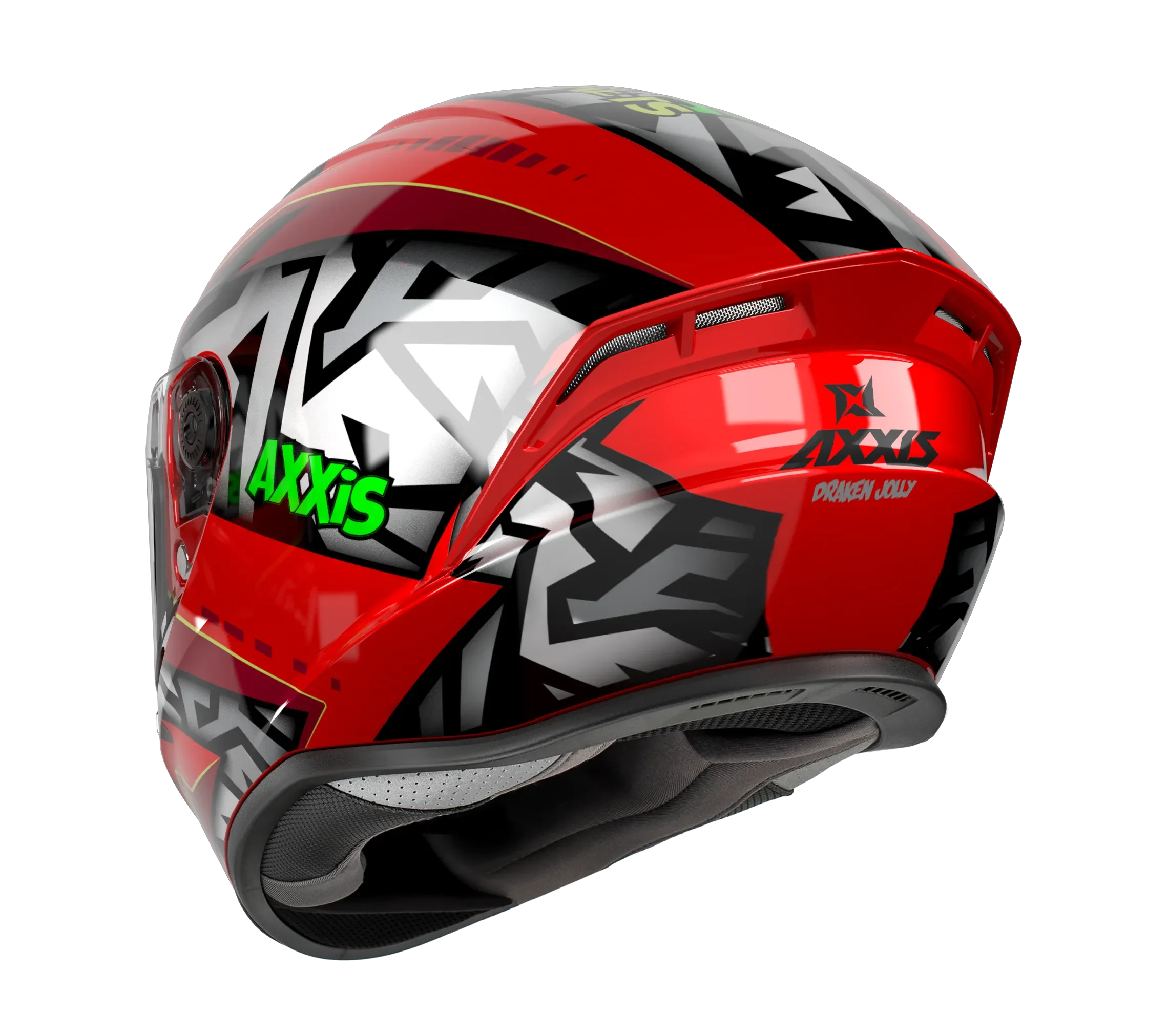 Full face helmet for motorcycle AXXIS FF112D DRAKEN S JOLLY adult red COLOR shine