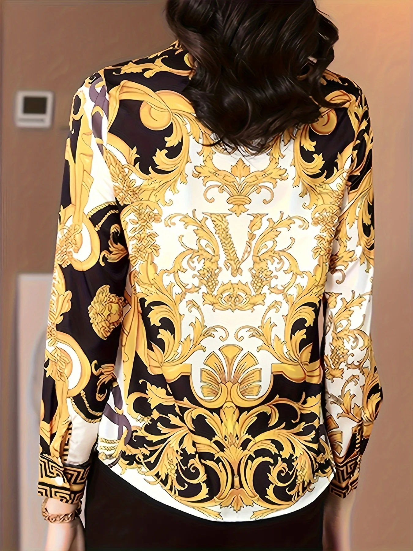 Fashion luxury ladies shirt France style woman printing blouse Spring Autumn Long sleeve Tops blusa mujer