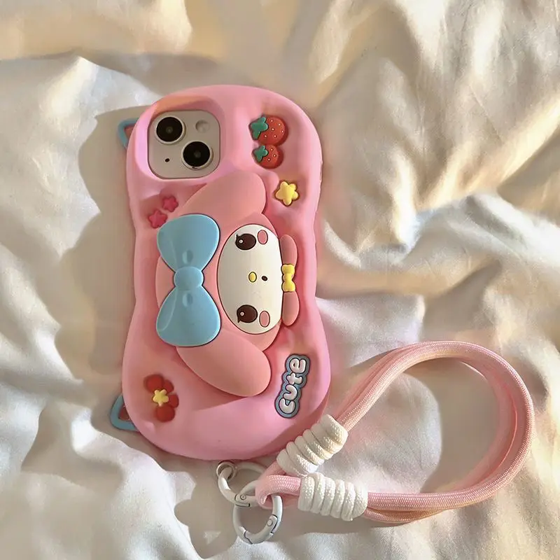 

Sweet My Melody Anime Kawaiiis Sanrio Phone15pro Phone Cases Cute Cartoon Apple 13 14 Pro Max Gifts for Girls Birthday Toys