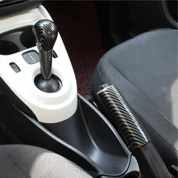 Car Gear Lever Handbrake Lever Decorative Stickers Carbon Modification Cover For Smart Fortwo Forfour 453 Interior Accessories