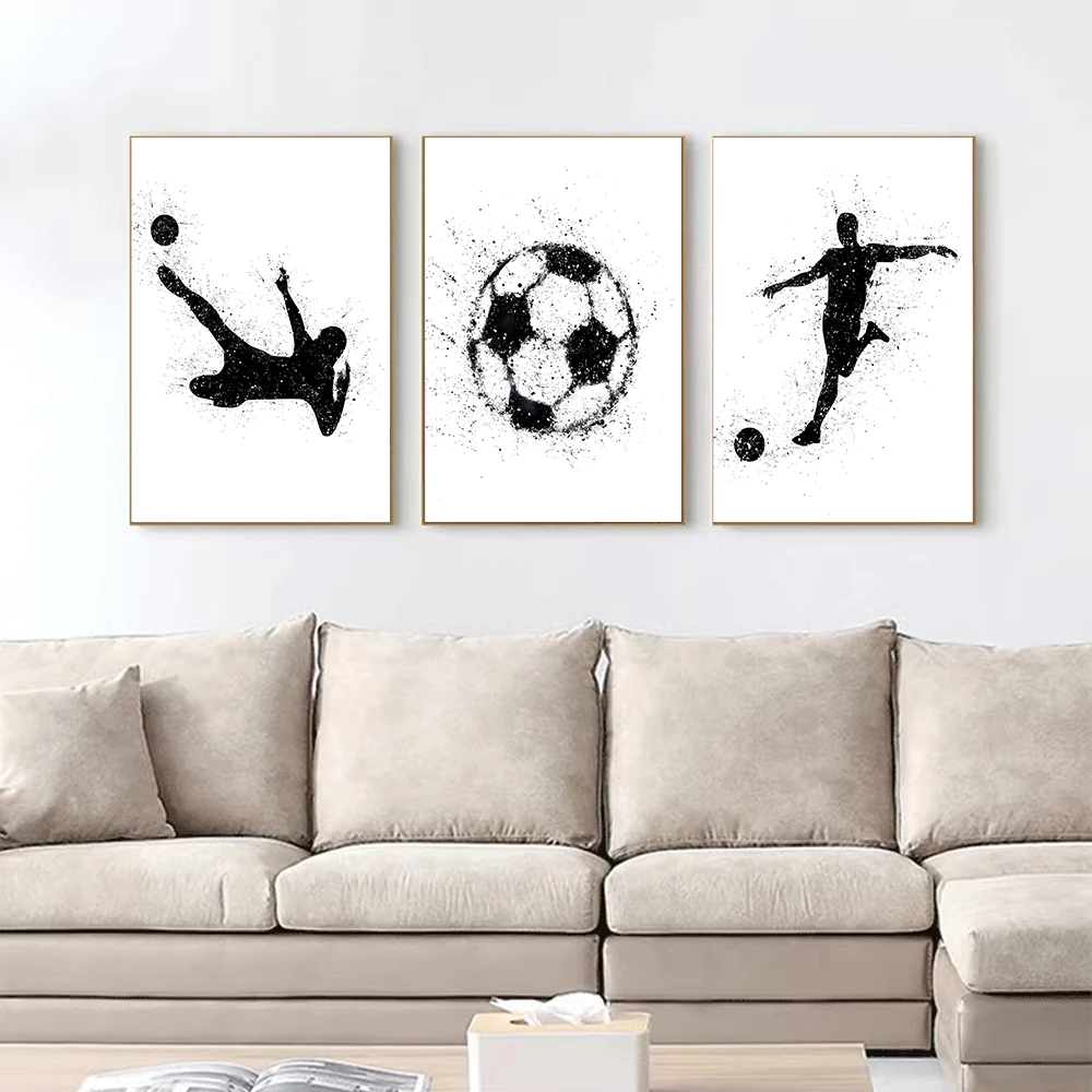 Canvas Print Painting, Sports Football Pattern, Modern Sports Style, Living Room, Dining Room, Entrance Bedroom Home Decoration