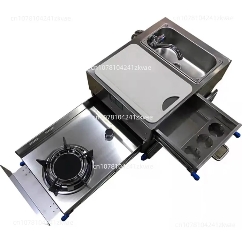 RV Accessories External Pull-out  with Sink Outdoor Gas Windproof Stove Integrated External Kitchen