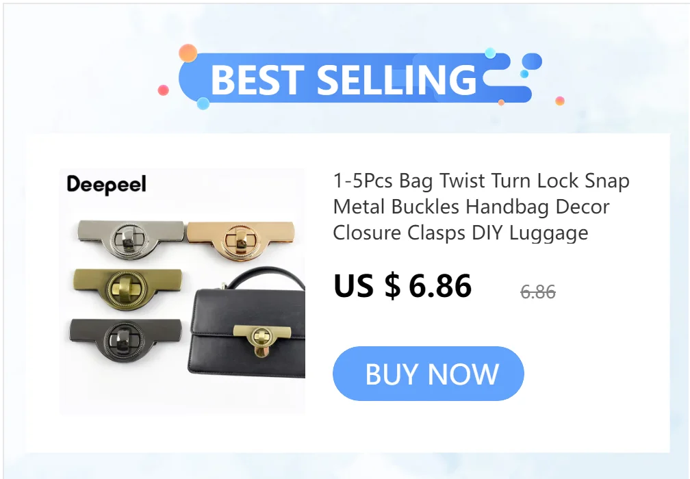 2/3/4/5Pcs Deepeel 50mm/35mm Handbag Lock Replaceable Snaps Clasp Locks Bag Purse Closure Buckles DIY Leather Crafts Accessories