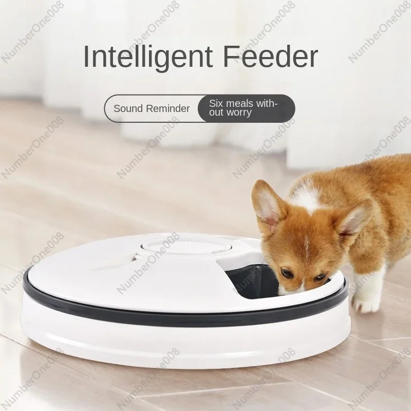 Pet six-grid feeder Timed quantitative intelligent dog feeding machine Cat food utensils