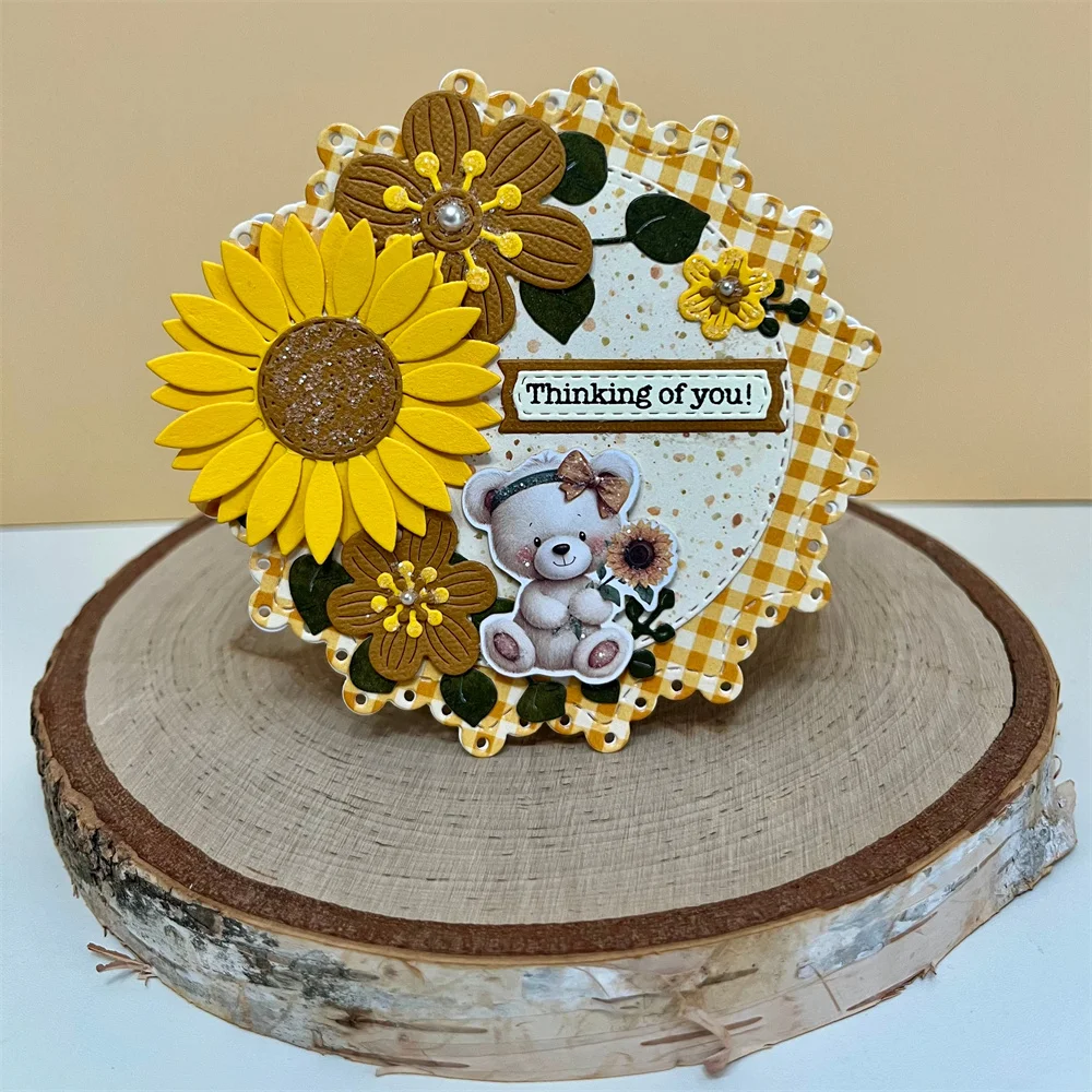 Sunflowers Fall Flowers Plate  New Metal Cutting Dies Scrapbook Diary Decoration Stencil Embossing Template DIY Greeting Card