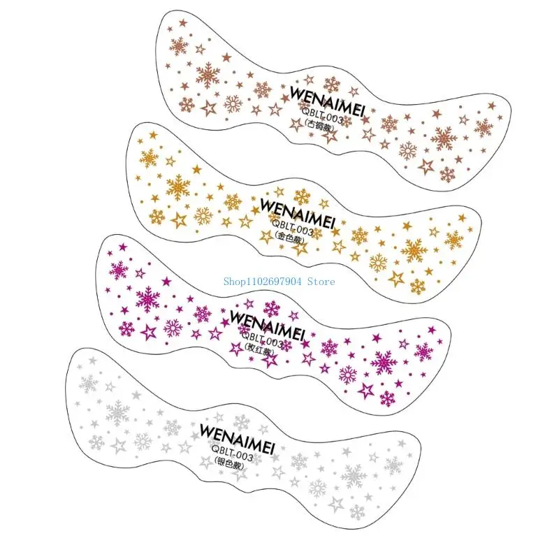 N7YF lấp lánh tàn nhang tạm thời hình xăm 4 tấm mặt lấp lánh đốm, miếng dán trang điểm lấp lánh cho các cô gái phụ nữ