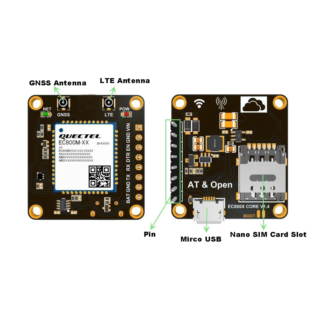 Quectel-モジュールコアボード,wi-fiスキャン,オーディオバンド,lte cat1,b2,b3,b5,b7,b8,b20,b28,nssなし,EG800K-EU, EG800K-EU