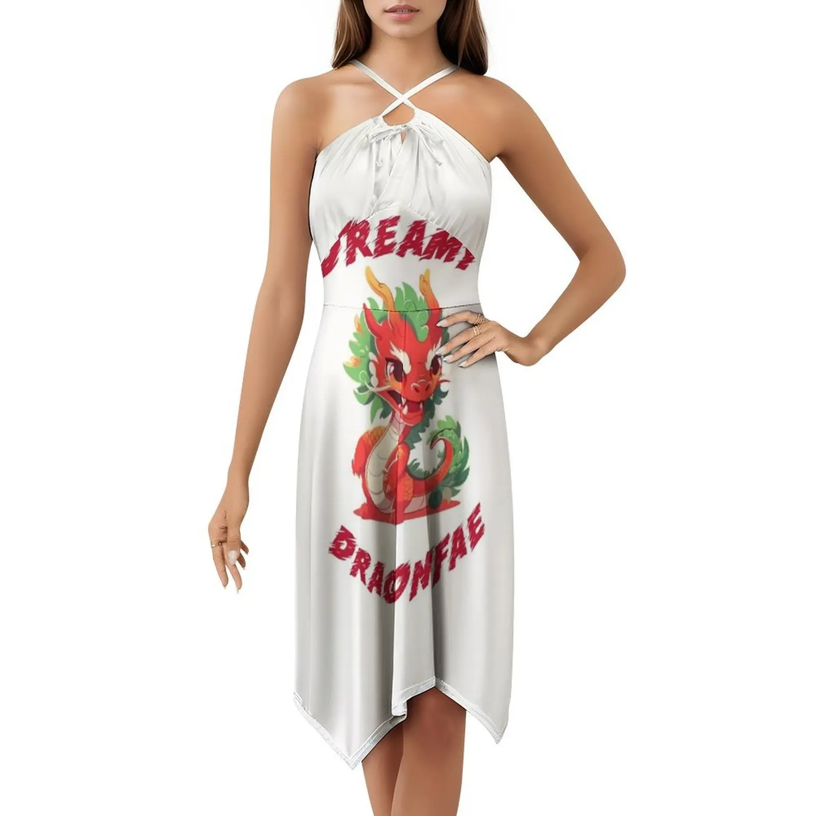 夢のようなドラゴンフェイ恋人ネックラインドレスエレガントなサマーパーティードレス女性のための夢のようなドラゴンフェイドラゴンスピリチュアルマジック女性