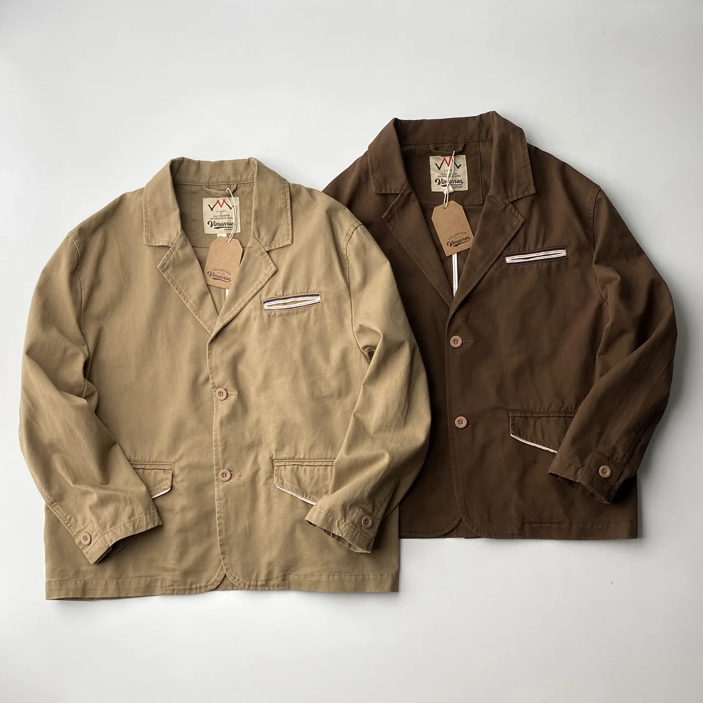 2026 Spring and Autumn New American Casual Single Suit Cargo Jacket Men's Simple 100% Cotton Canvas Raglan Sleeve Loose Coat