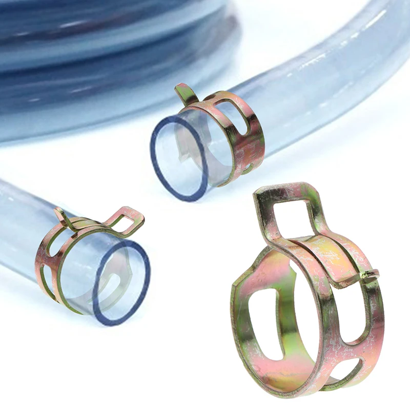 75/100 pces braçadeiras de mangueira de mola inoxidável 6-22mm zinco chapeado clipe de linha de combustível mangueira tubo de água tubo de ar grampos de fixação braçadeira de tubulação