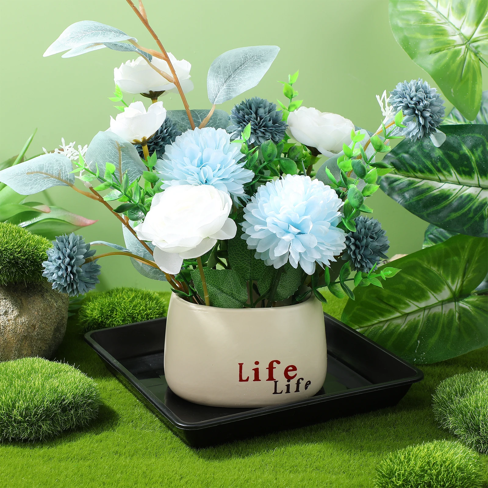 

10PCS Plastic Plant Pot Flower Drip Trays Square Resin Tray Terracotta Planter Plate Black Small Heat Resistant Bonsai Moisture
