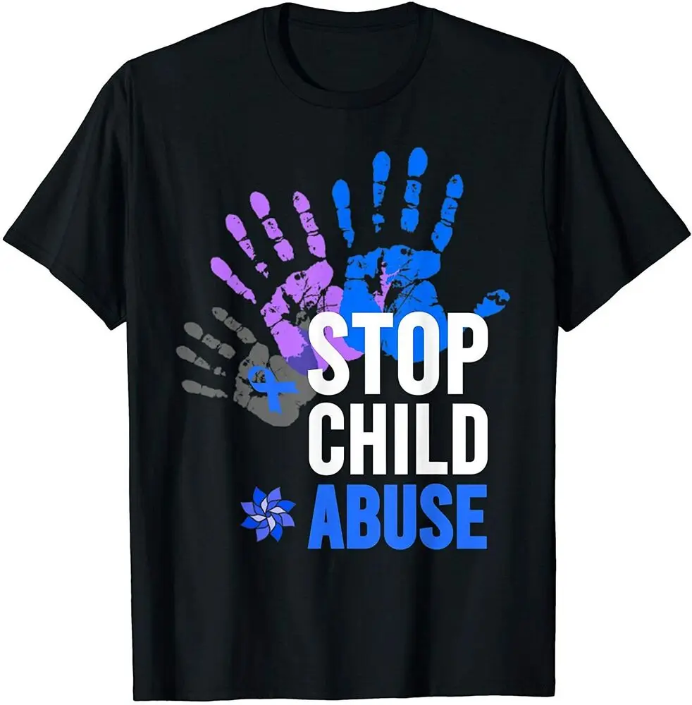 Stop Child Abuse Shirt - Child Abuse Prevention Awareness T-Shirt  Tees High Quality 100%Cotton Short Sleeve