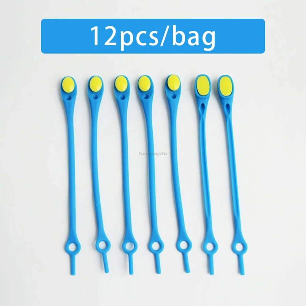 12-pack Laceless siliconen elastische veters rubberen veters volwassen kinderen luie kant gratis veters one size veelzijdig past op de meeste schoenen
