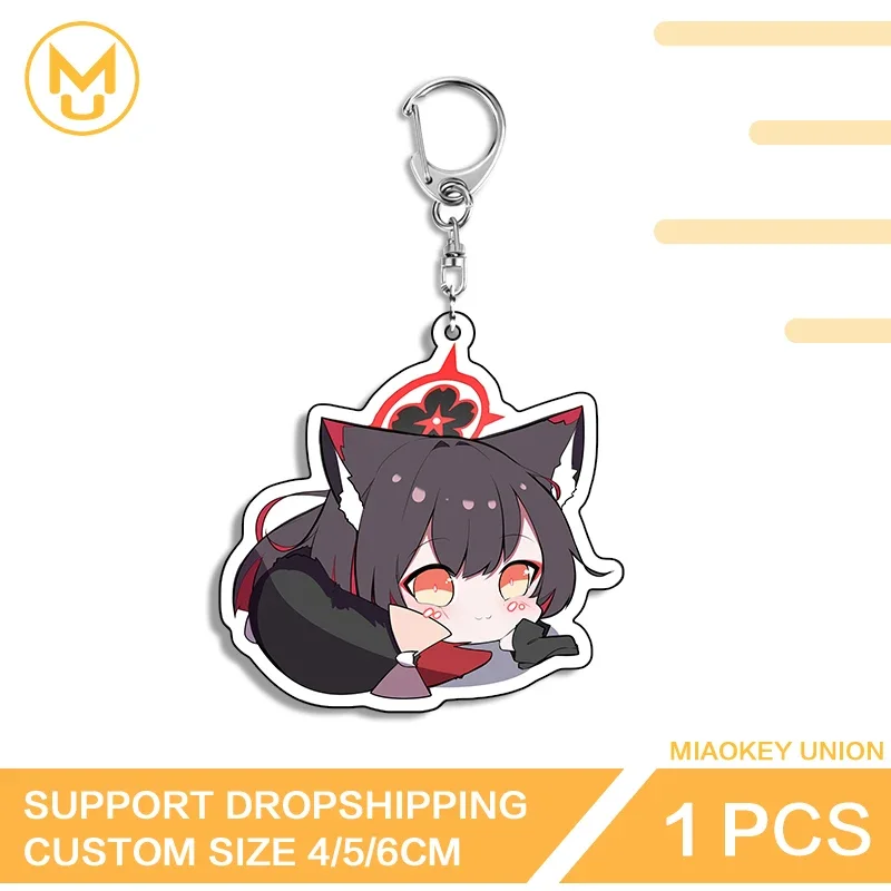 Chibi Kosaka Wakamo Fox Girl Popular Exclusive Design Exquisite Double Sided Acrylic Keychain Backpack Pendant Student Gifts