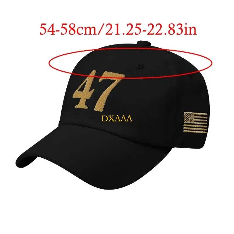 DXAA Gorra béisbol con patrón bordado Gorra poliéster liviana con correas ajustables para uso diario