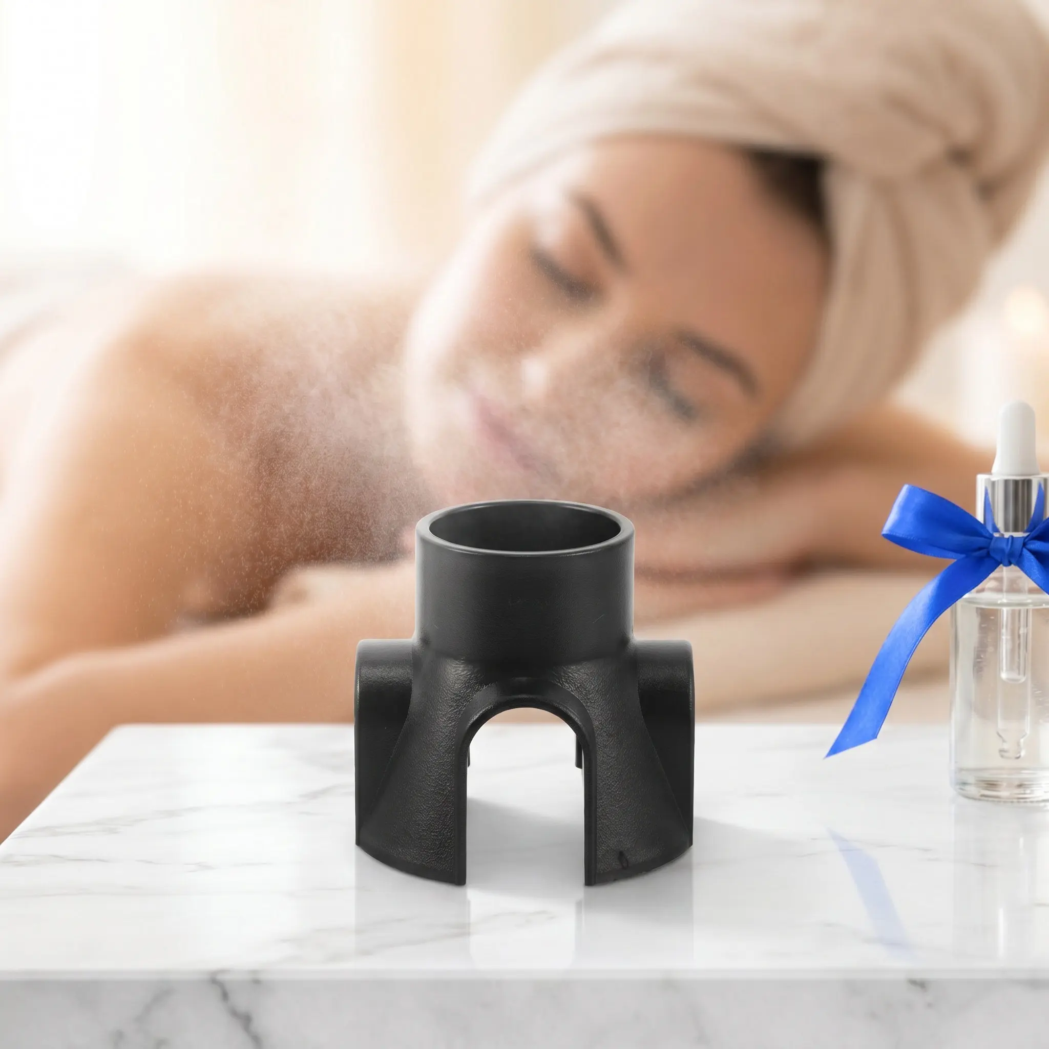 Universal Black Plastic Nozzle Holder Replacement Base for Facial Steamer Cold Stand Salon Beauty Spa Equipment