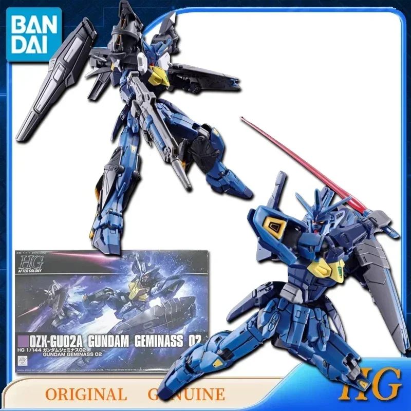 Bandai-HG Gundam Anime Action Figure Jouets pour Enfants, Original, Authentique, 0ZX-GU01A, 0ZX-GU02A, GUNDAM GEMINASS 01/02, Modèle Cadeau, Ornements