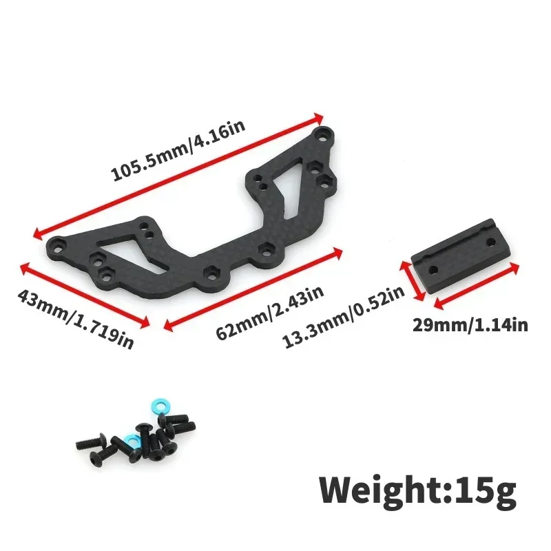 Soporte de montaje de dirección de placa de segundo piso de fibra de carbono LY29 para Tamiya XV01 1/10 RC, piezas de mejora de coche, accesorios