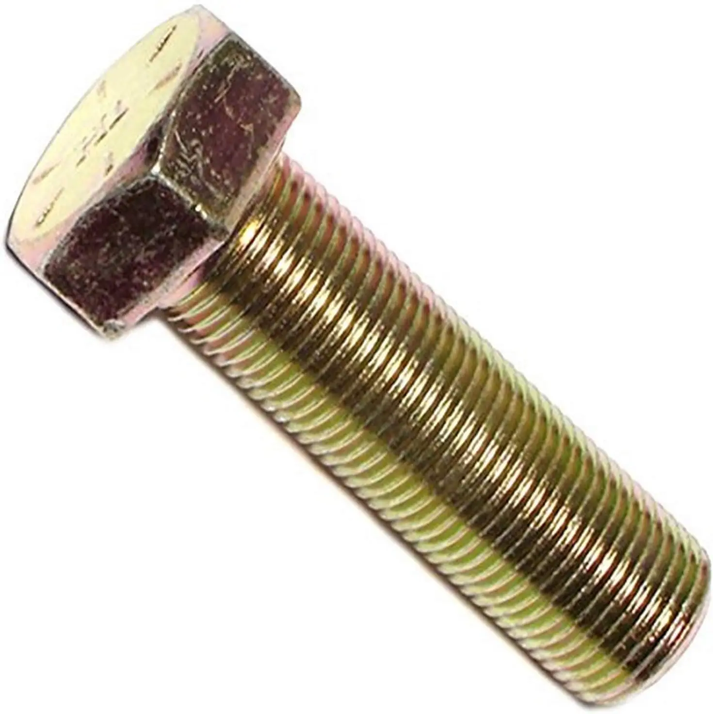 

Grade 8 Fine Hex Cap Screws, 3/4-16 x 2-1/2, Yellow Zinc Plated, Pack of 10