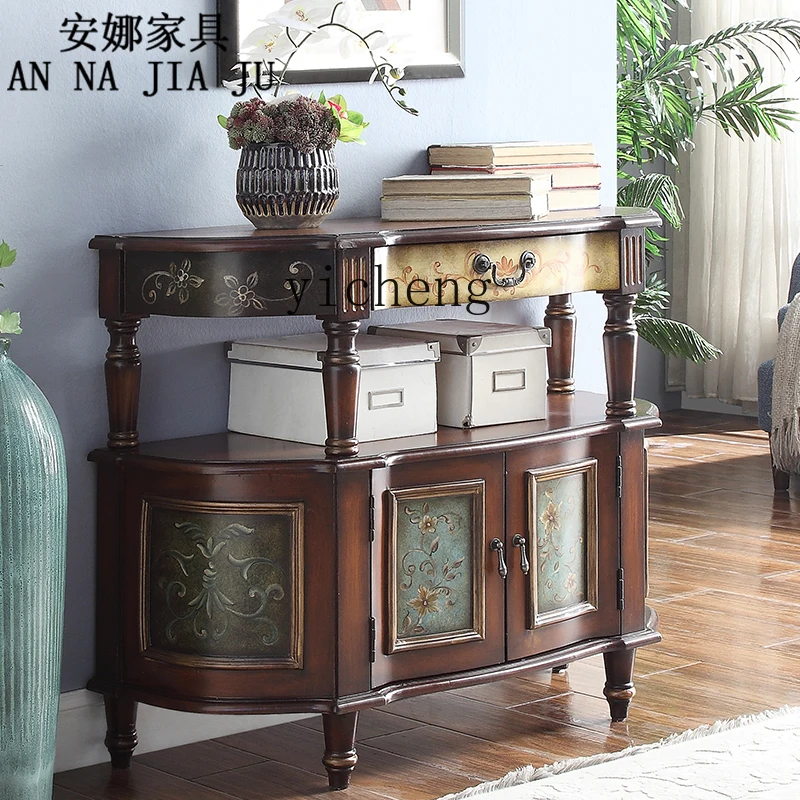 

TQH retro door entrance cabinet, living room painted decorative cabinet, corridor aisle storage decorative cabinet