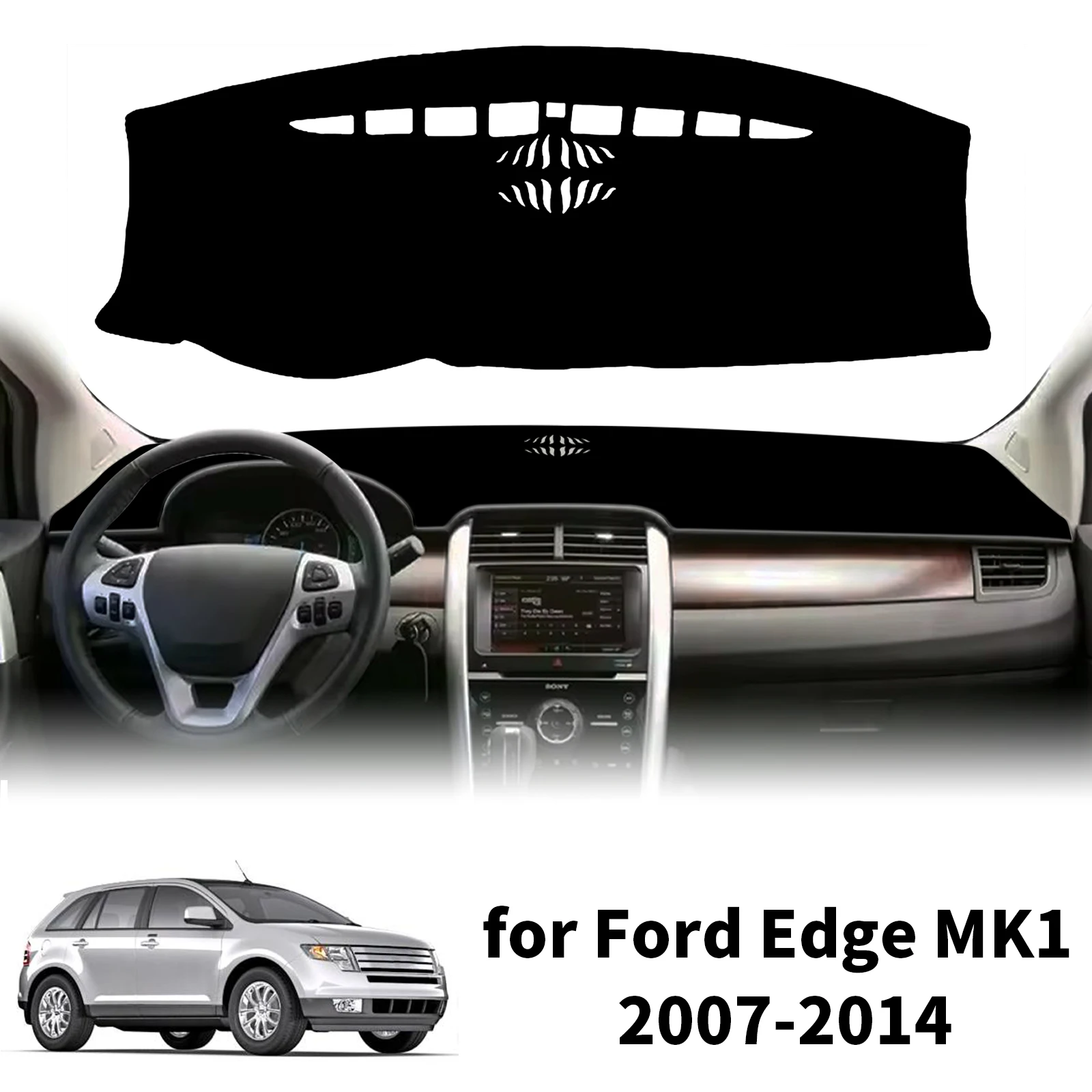 フォードエッジmk1-2007-2014用-車用ダッシュボードカバー-サンシェード-滑り止めプロテクター-ダッシュマット-インテリア装飾パッド-アクセサリー