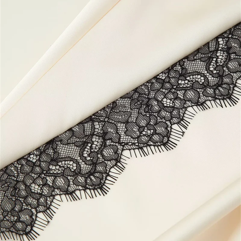 KEYANKETIAN Sommer Neue frauen Spitze Spitze Dekoration Satin Textur Midi Halbkörper Rock Hohe Taille Langen Rock