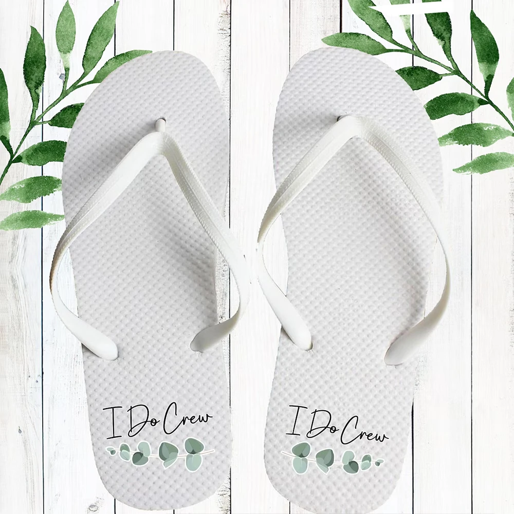 العروس وصيفه الشرف الوجه يتخبط مع تصميم الأوكالبتوس أفعل طاقم الصنادل هدايا حفلات الزفاف لحفلات الزفاف الصيف لوازم الزفاف