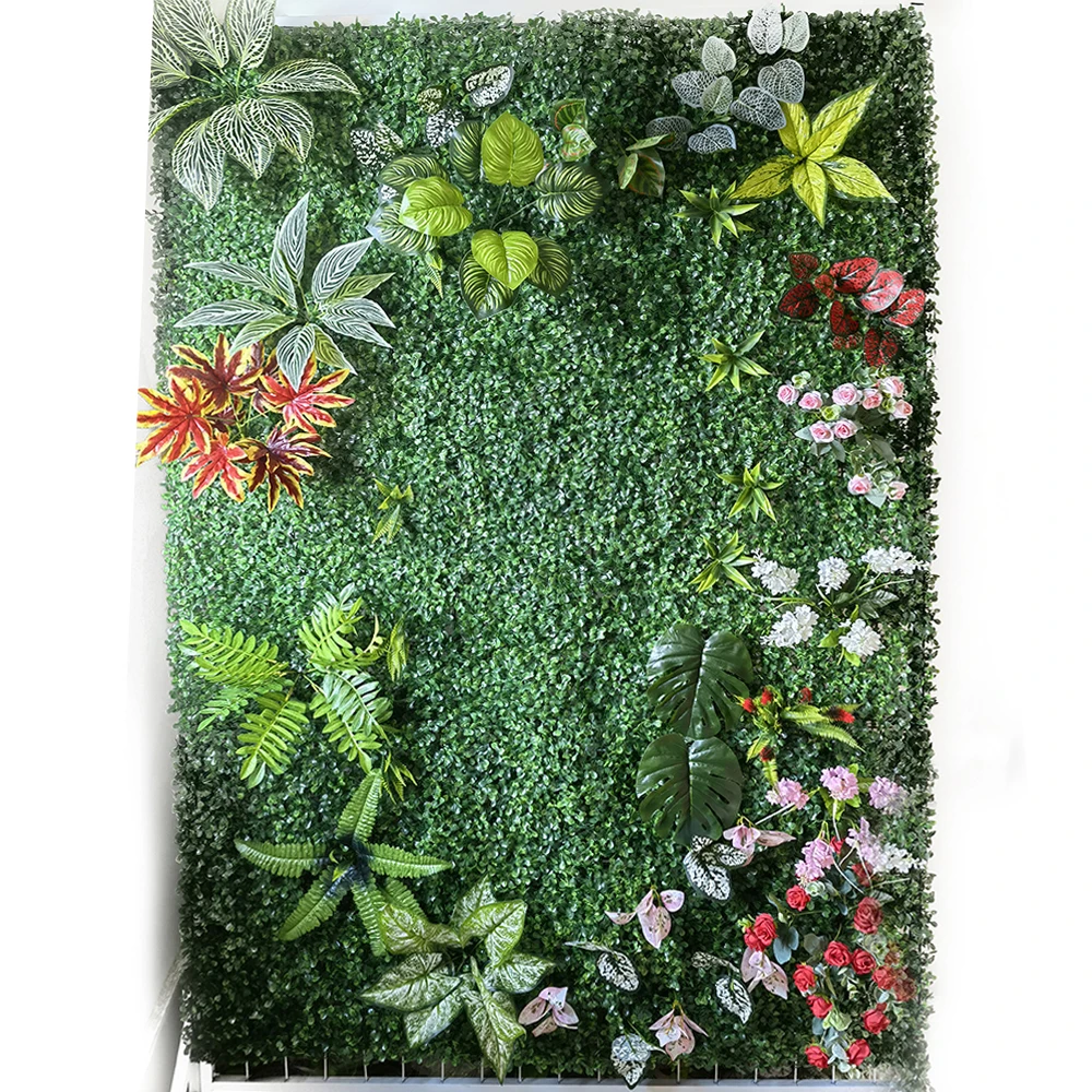 Neue Dekoration Künstliche Pflanze Wand Gras Panel Rasen Moos Matte Grün Garten Wand Dekoration Party Pflanze Gras Grüne Blätter – Detail 3