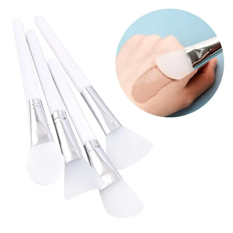 4 unids/set de cepillo de silicona para máscara Facial de maquillaje blanco, cepillos profesionales para crema de barro, herramienta cosmética de belleza para el cuidado de la piel DIY