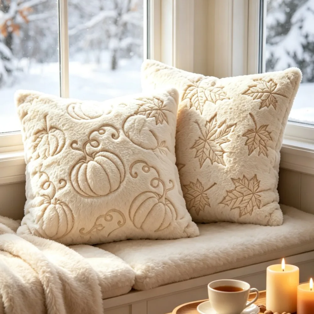 30x50cm 45x45cm Fall Halloween Gift Throw Pillow Covers Decorative Pumpkin Pattern Pillowcase Soft Plush Faux Wool Cushions