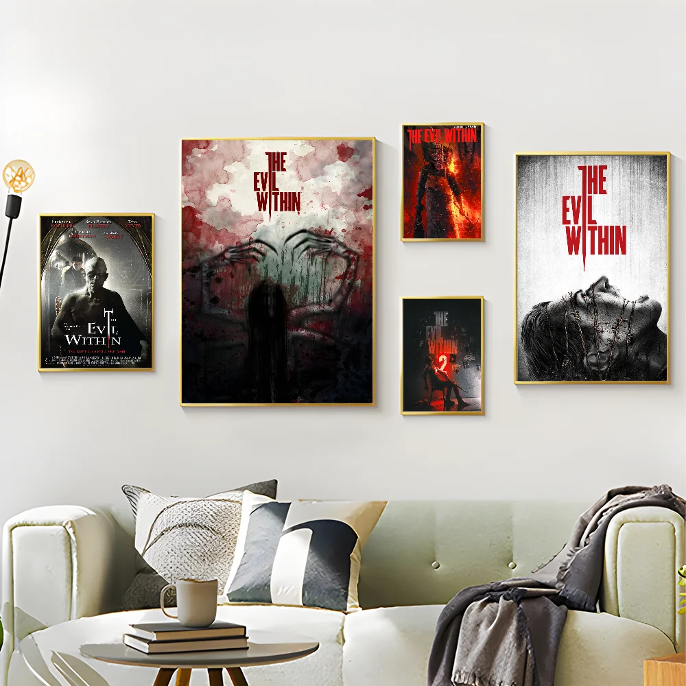 T-The E-Evil W-Within Vintage Posters Sticky Vintage Room Home Bar Cafe Decor Kawaii Room Decor