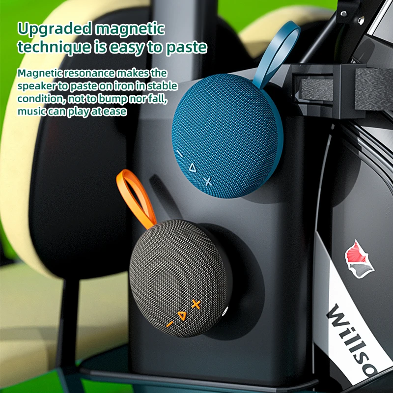 مكبر صوت صغير محمول EBS-313 مكبر صوت مغناطيسي فائق خارجي مقاوم للماء Ipx4 قماش شبكي وظيفة TF لاسلكية بدون استخدام اليدين