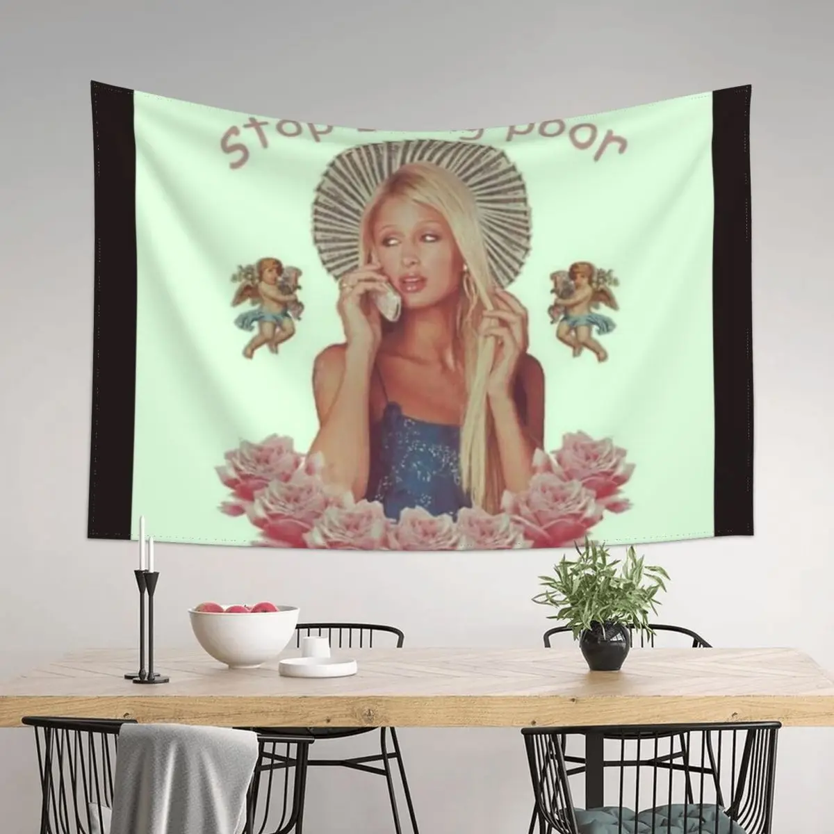 

stop being poor Tapestry Hanging Wall Wallpaper Bedroom Mushroom Tapestry