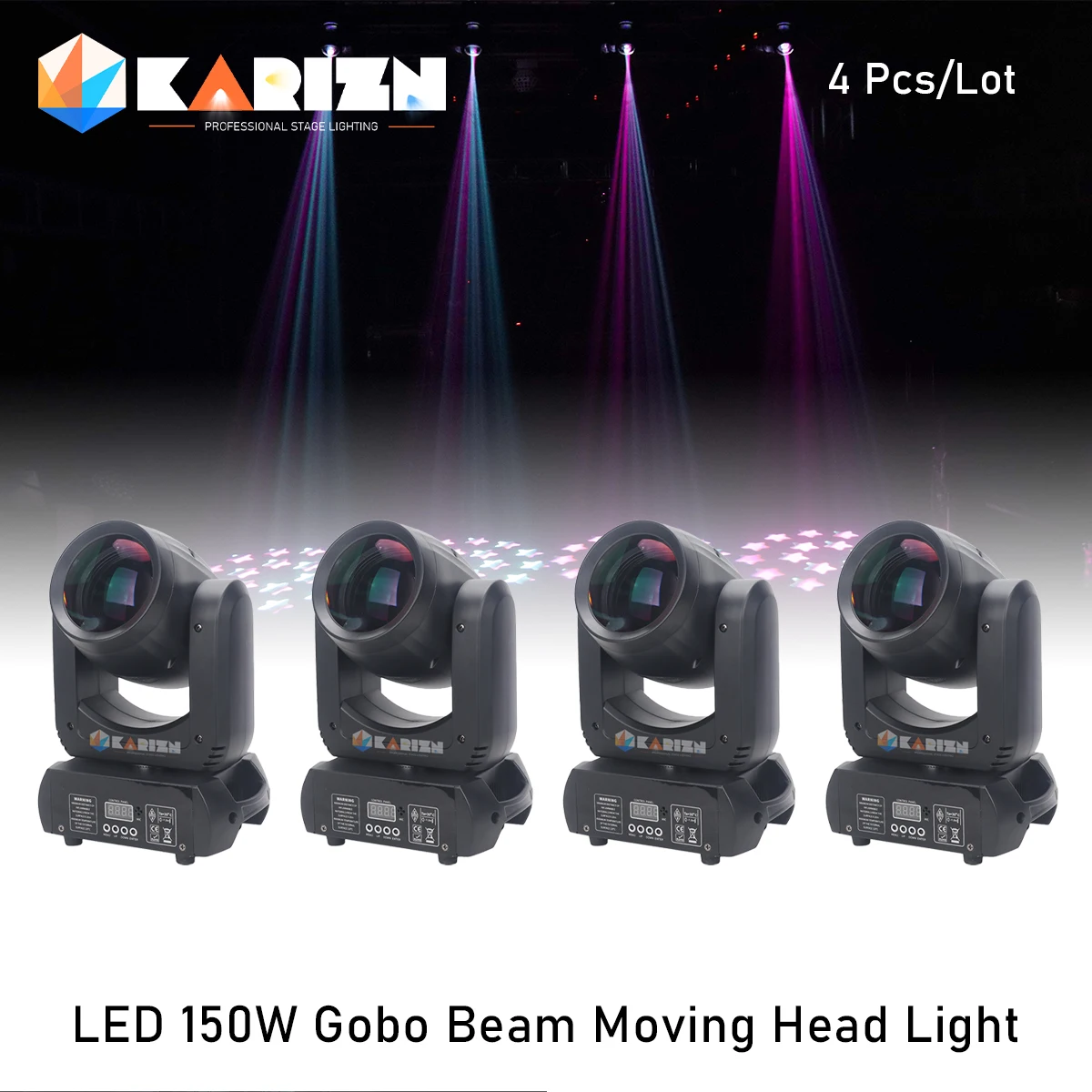 No Duty 4Pcs NEW LED Moving Head Light 150W Beam + Spot + 18 prismi rotanti effetto Dj Dmx Stage Light Effect Light Disco Dj