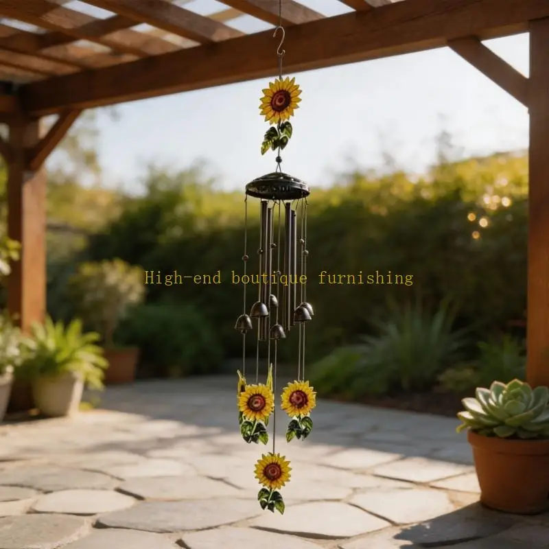L9NB Wind Piece Hanging Item with Flower Theme for Gardens Entry Home