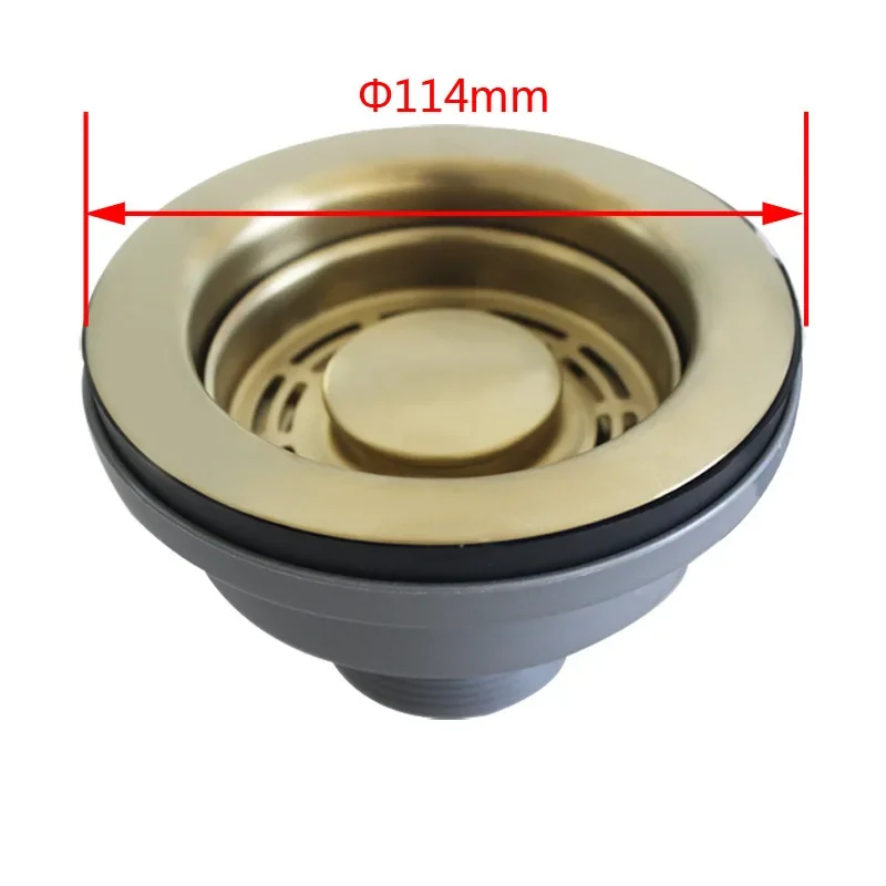Talea Drain European Export Pale Gold Downcomer Brushed Light Gold Strainer PVD Sink Accessories xk268c028 Bathroom Basin Pop Up