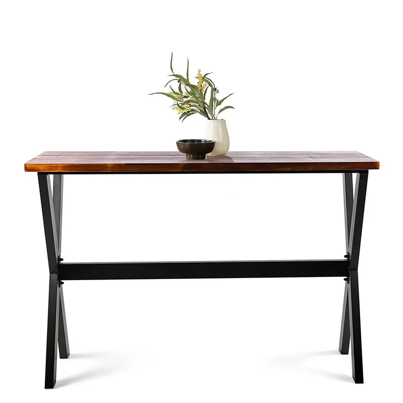 

Retro industrial style wrought iron simple desk living room study creative leisure solid wood home dining table