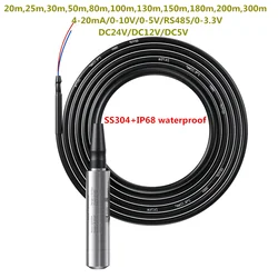 20m 30m 50m 100m 200m Submersible water level sensor industrial level transmitter 0-5m to 4-20mA 0-10V RS485 Water Level Sensor