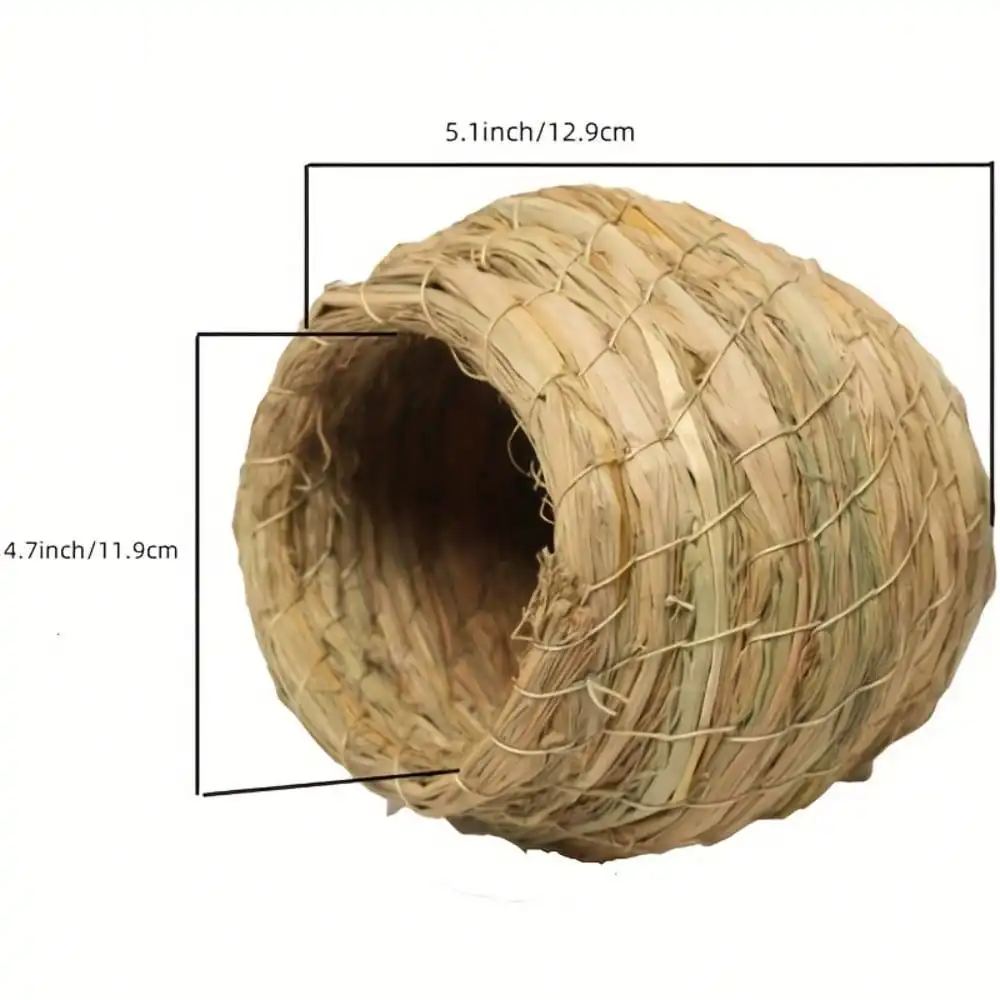 2PCS Birdcage Straw Simulation Birdhouse 100% Natural Fiber - Cozy Resting Breeding Place for Birds - Provides Shelter